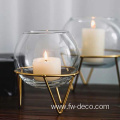 round glass candle holder